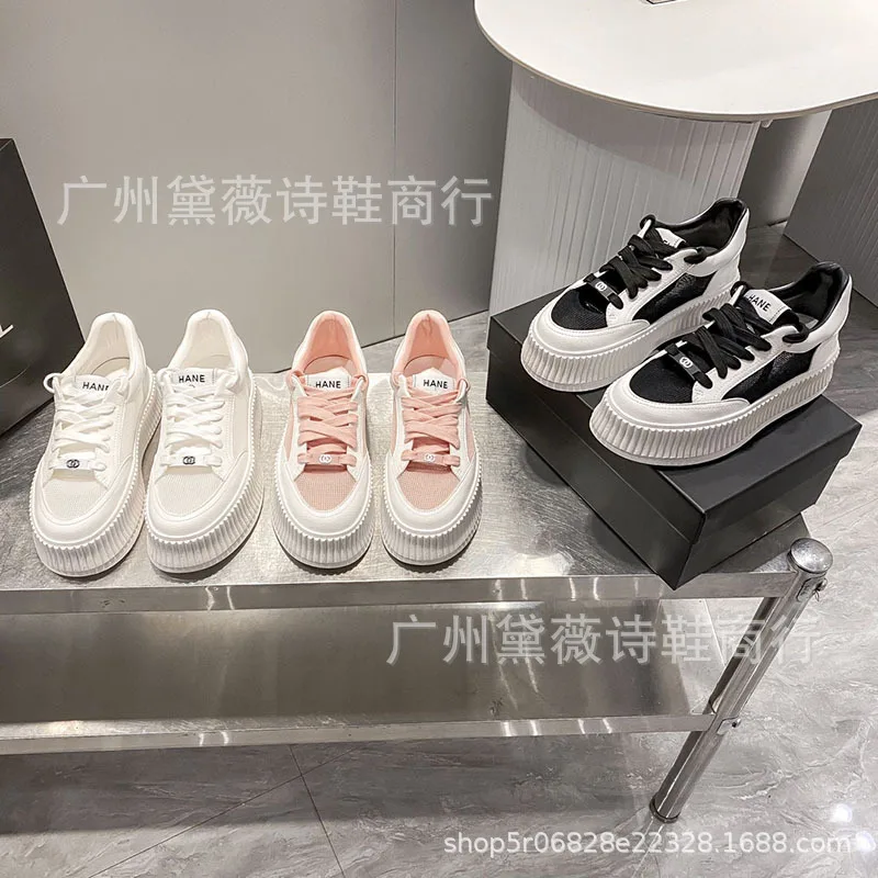 Spring and Summer Couple's New Thick Soled Height Increasing Fashionable and Comfortable Slim Strap Casual Sports Shoes 2
