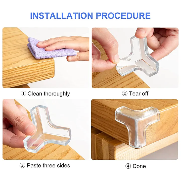 Safety Corner Protectors Set High Resistant Adhesive Gel Baby Proof Guards  Clear Silicone Furniture Table Edge Corner Protection - AliExpress