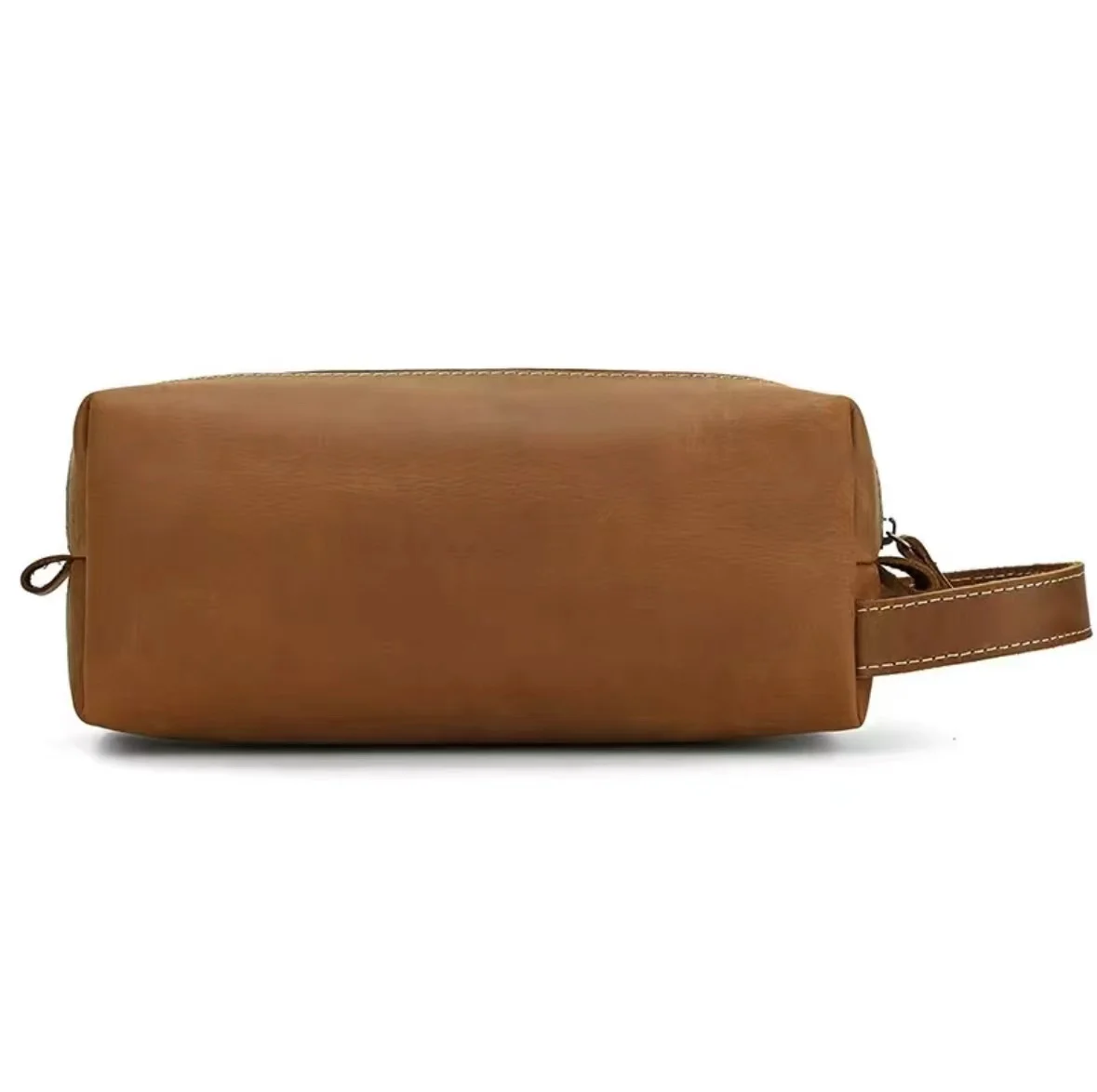 

Makeup Bag Simple New Leather Clutch Package Crazy Horse Leather Multi-functional Toiletry Pocket Unisex Travel Cowhide Pack