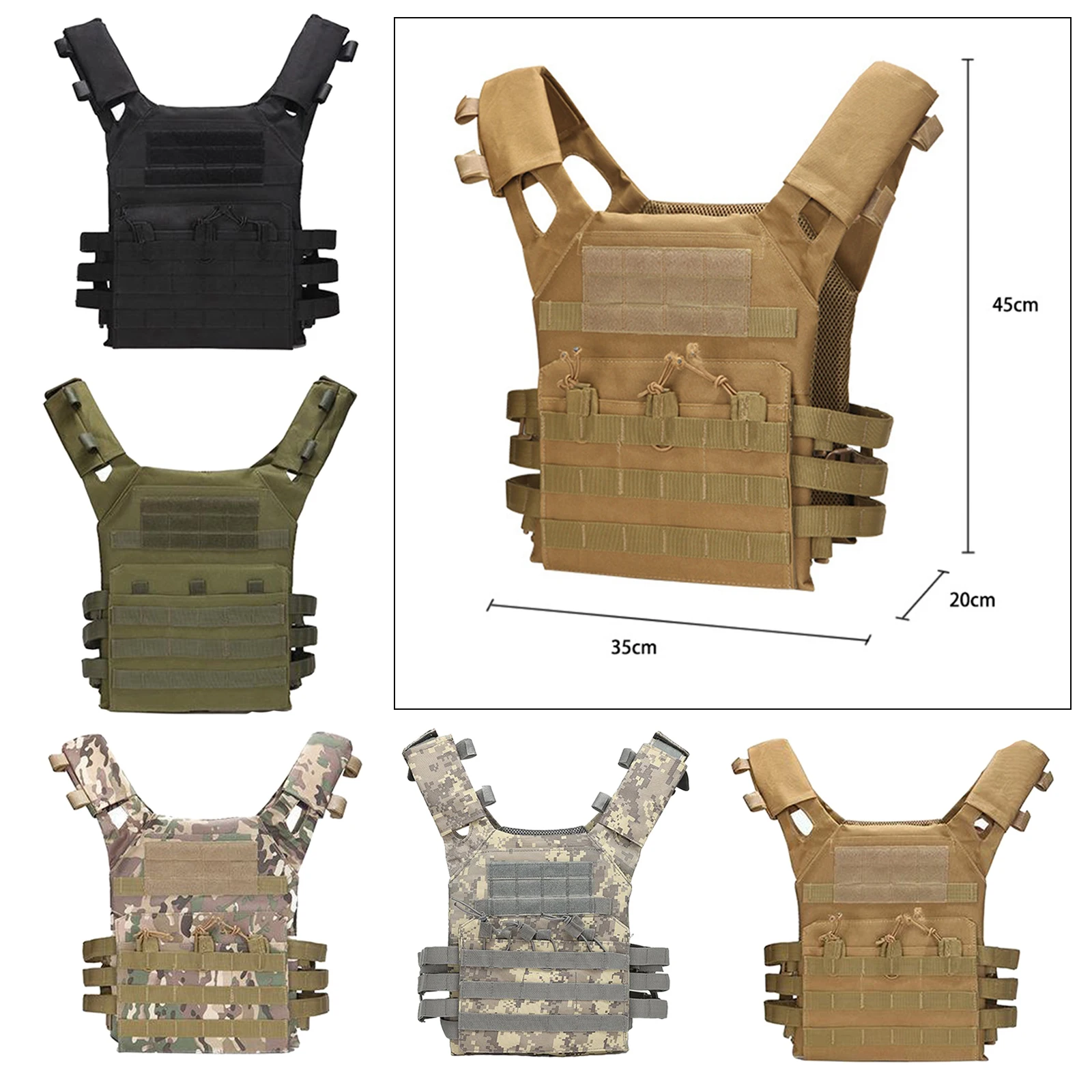 Gilet Antiproiettile 800D Gilet Tattico Da Caccia Militare Molle Plate Carrier Magazine Softair Paintball Cs Outdoor Protective