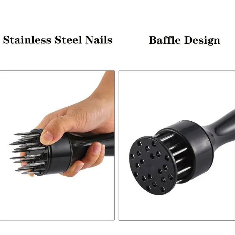 Stainless Steel Meat Tenderizer PS Handle Profession Knife Meat Beaf Steak Mallet Tenderizer Hammer Pounder Cooking Tools