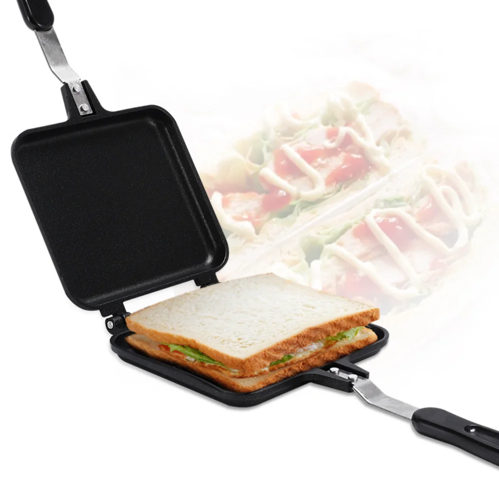 

Gas Non-Stick Sandwich Maker Iron Bread Toast Breakfast Machine Waffle Pancake Baking Barbecue Oven Mold Mould Grill Frying Pan