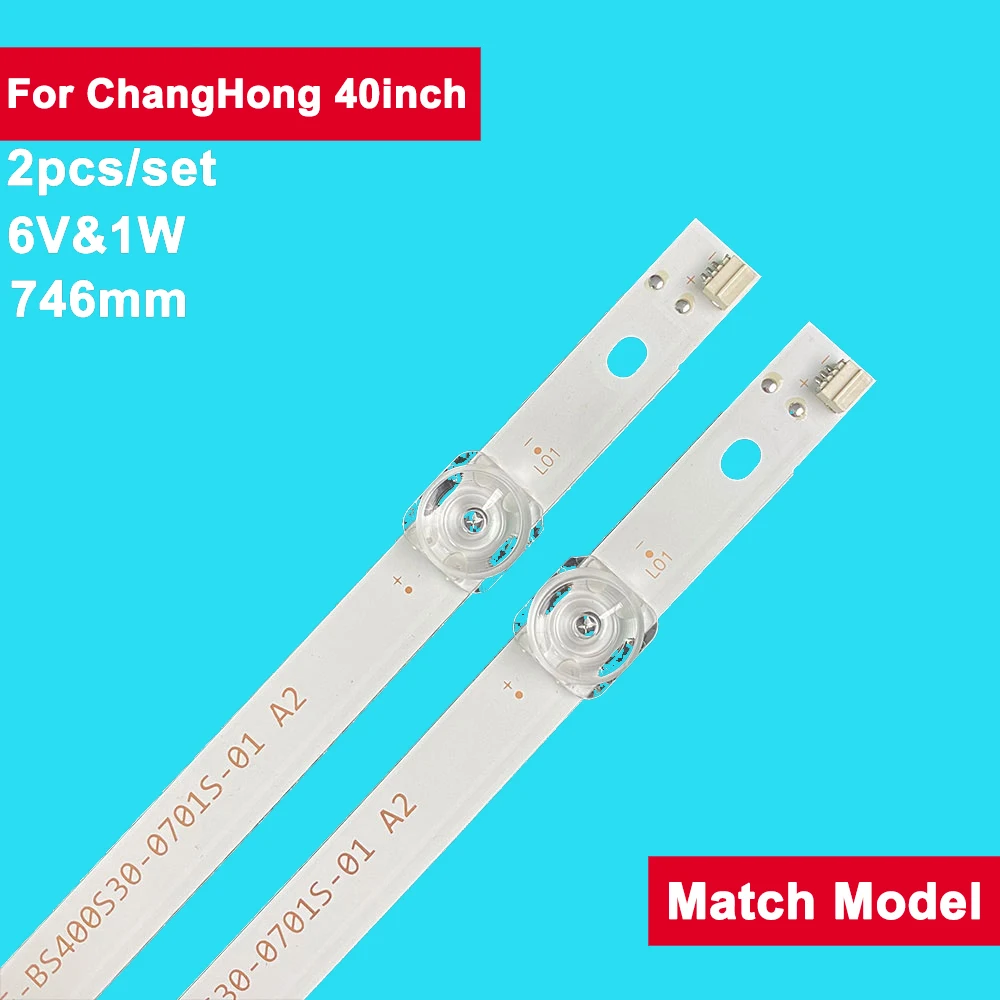 2pcs/set 746mm 100% new led Backlight Strip for ChangHong 40inch RF-BS400S30-0701S-10A2 ODL40671F-TB SA40S57N 4340D8001 32LH510B 2pcs set led backlight strip 32k5c rf az320e30 0701s 10 a1 jl d32071330 001cs m sdl320hy bd0 312 skyworth 32x6 ptv32e20dsgwa