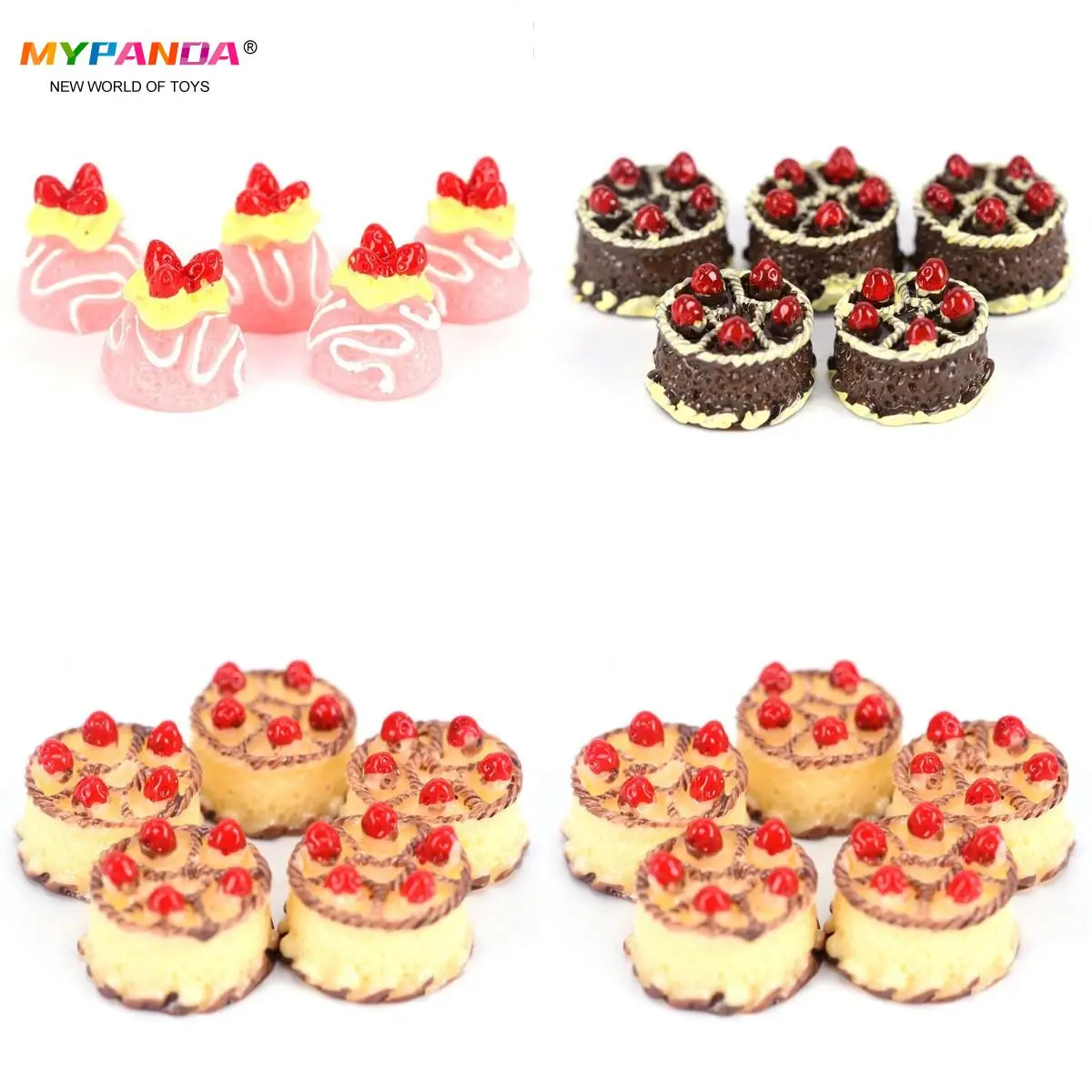 

5/6/10pcs Cute Mini Cakes 1:12 Baby Doll Home Kitchen Toys Girl Scene Model Pastry Bauble Dollhouse Kitchen Toy Accessories