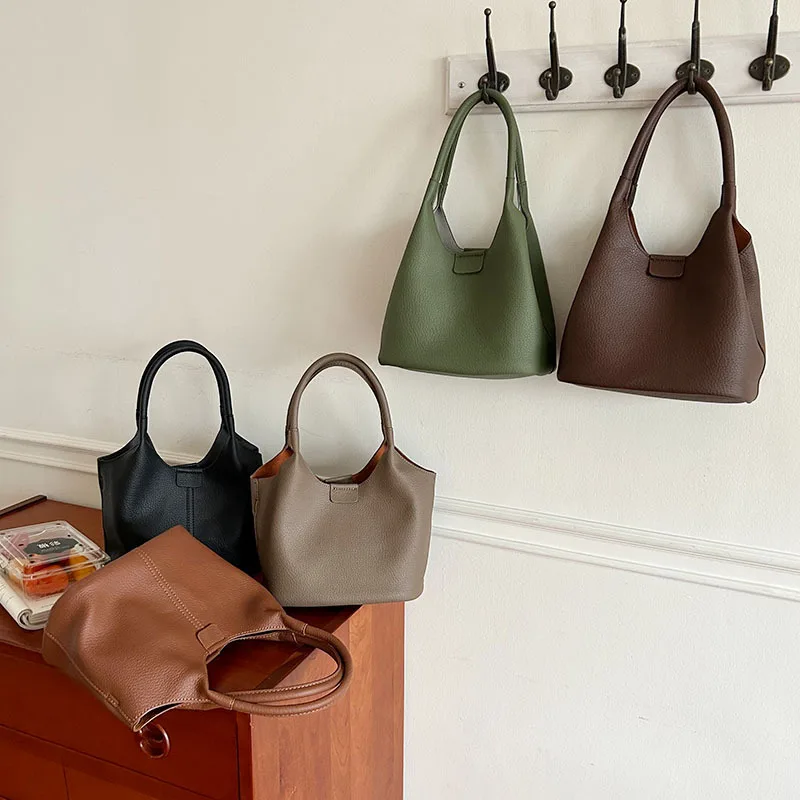

Women's 2023 New High-grade Tote Bags for Women Versatile Vegetable Basket Designer Handbags Large Pu Leather Bucket Handbags