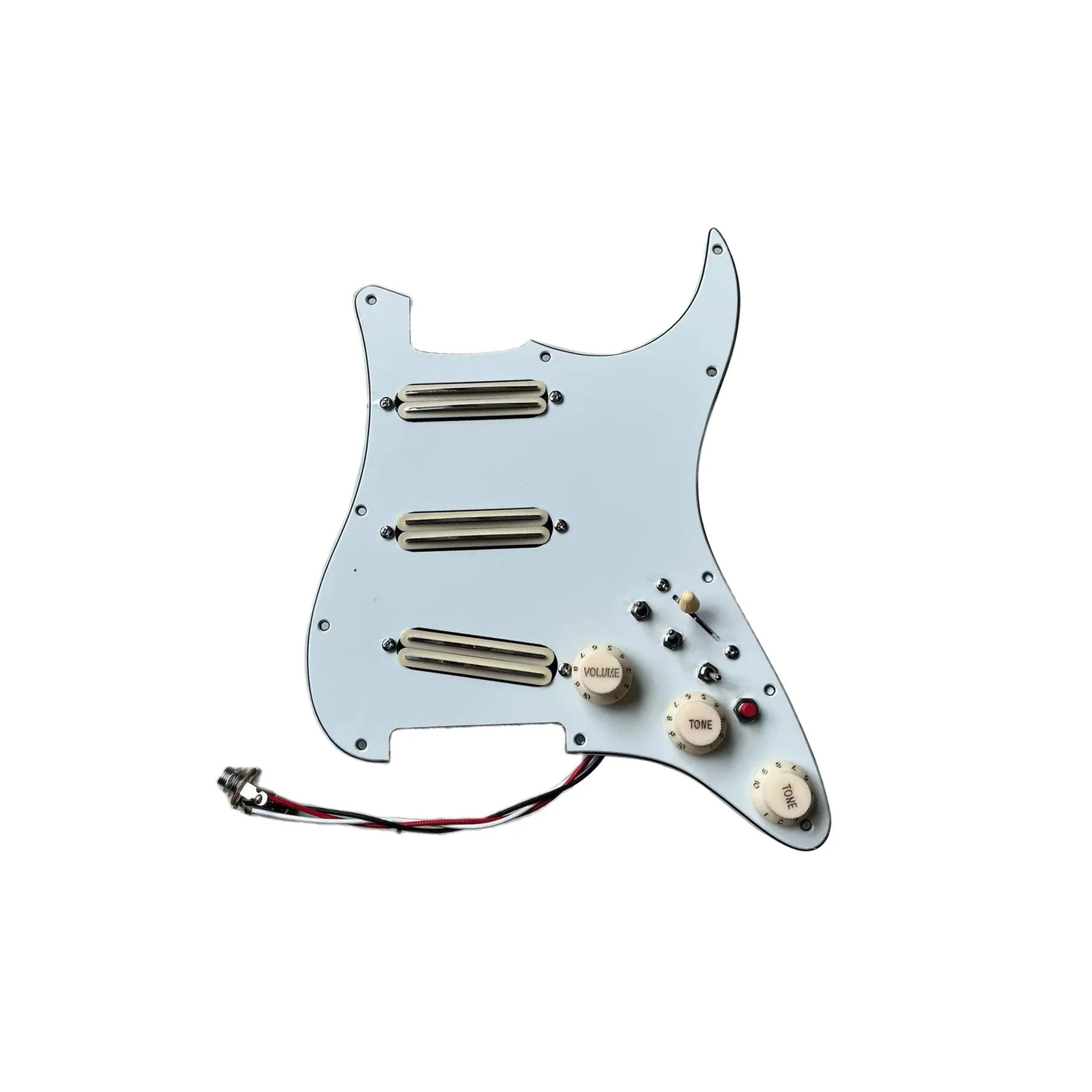 

Prewired Guitar Pickguard SSS Mini Track Humbucker Pickups Multifunction 7-way Switch Push Pull Potentiometer