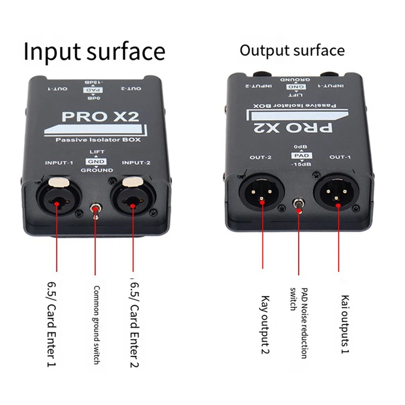 New 2-Way Audio Isolator, Audio Current Eliminator, XLR 6.5, Permalloy Isolator, Mixer Live Broadcast 6