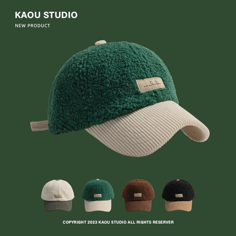 spring and autumn american embroidered baseball cap big head circumference soft top casual peaked cap sun hat all matching Baseball Cap Women's All-Match Color Matching Big Head Circumference Autumn and Winter Warm Western Style Men's Peaked Cap