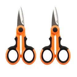 Stainless Steel Portable Fishing Scissors with Serrated Blades (2Pcs)