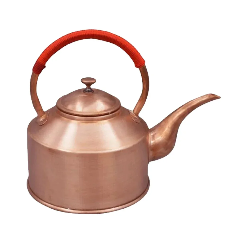 2l-3l-tibetan-long-mouth-copper-kettle-handmade-red-copper-teapot-boiling-water-kettle-tea-infuser-pure-copper-tea-set