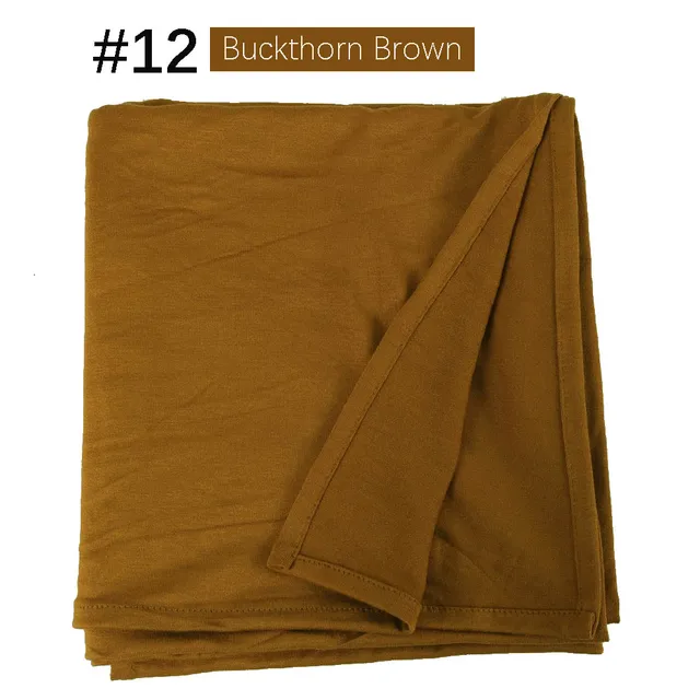 Muslim Women Premium Instant Cotton Jersey Hijab Scarf Jersey Hijabs Scarves With Hoop Pinless HeadScarves 53 colors 12