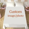 Customized Bed Sheet 3D Print LOGO Photo Custom Flat Sheet 100% Polyester 1-Piece Custom Bed Cover Twin Full King(No Pillowcase) 1