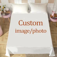 Customized Bed Sheet 3D Print LOGO Photo Custom Flat Sheet 100% Polyester 1-Piece Custom Bed Cover Twin Full King(No Pillowcase) 1