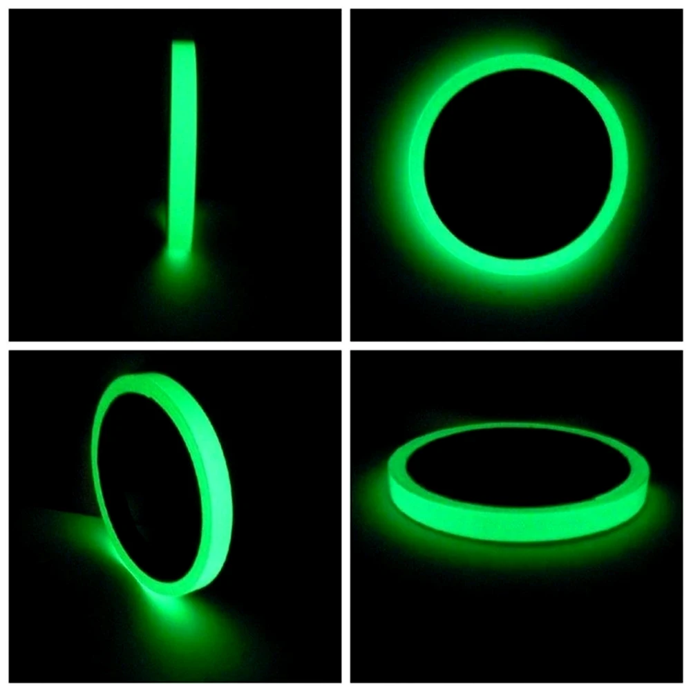 1/5PCS Glow In Dark Self Adhesive Roll Glowing Tape PVC Waterproof Safety Warning Tape Green Glow 1.5CMX3M