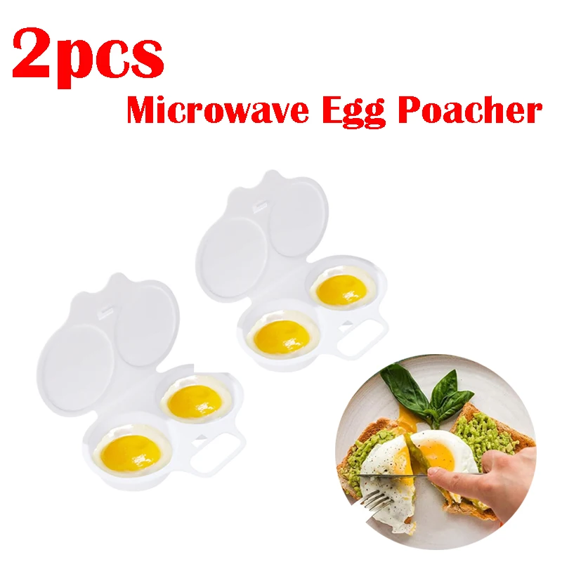 2pcs Food Grades Microwave Cooking Eggs Steamer Convenient Kitchen Cooking Mold Egg Poacher Kitchen Gadgets Fried Egg Tool egg boiler mold cup egg poacher silicone egg poacher