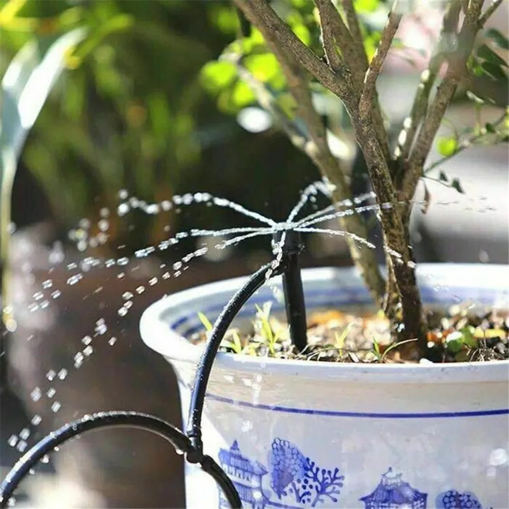 

50 шт./компл. 3 см микро-барботер Капельное орошение восемь отверстий Регулируемый эмиттер стойка капельница для полива сада использовать шланг 4/7 мм