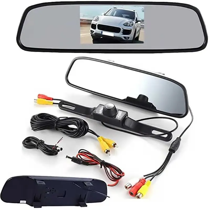 Wireless Car Styling 4.3 Inch HD Car Rearview Mirror Monitor LCD Screen Vehicle Auto Parking Reversing Auxiliary Display DC12V