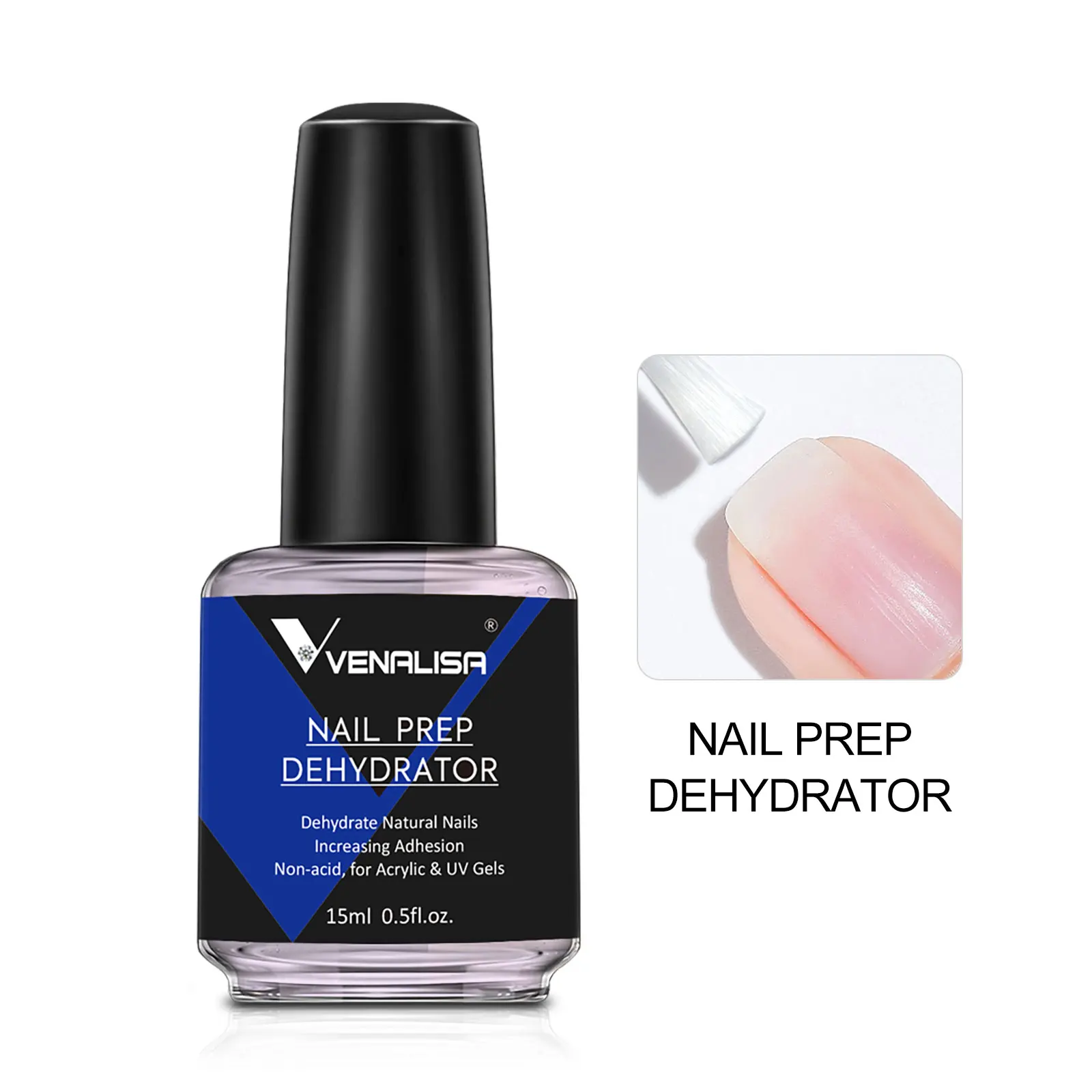 Nail Prep Dehydrator Fast Air Dry Acid-Free Primer Bond Anti-off Prevention Long Lasting For Nail Gel Polish Venalisa 15ml
