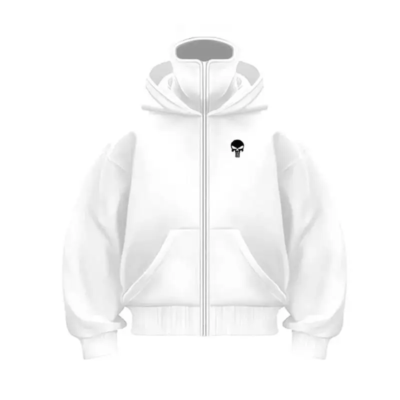Unisex Çift Kapşonlu Polar Kazak Kadın BalaclavaWarm Sonbahar Kış için Kıyafet Erkek Giyim Hoodie Yarım Zip Maskeli Kıyafet