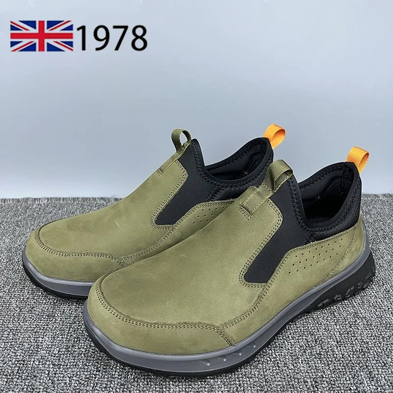 Men's casual sports shoes light comfortable breathable lazy shoes spring autumn walking solid color Genuine leather Men