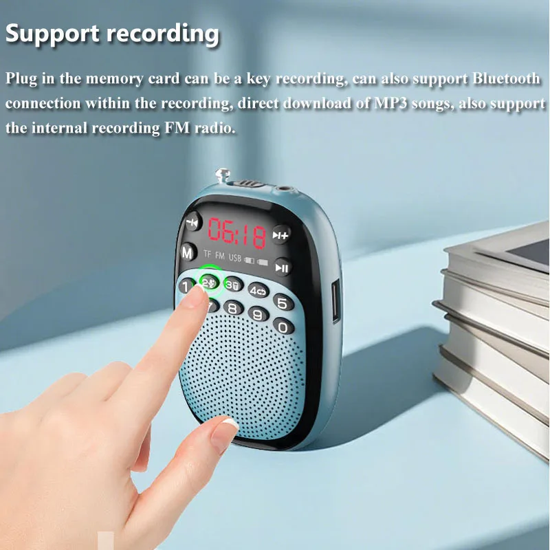 Mini FM Radio LED Display Best Reception Radios Receiver Hifi Sound Bluetooth Speaker Recorder TF Card U Disk MP3 Music Player
