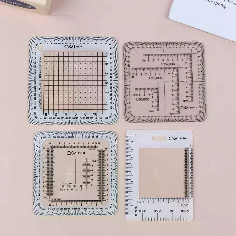 실용적인 군사 지형 지도 규모표 MGRS USNG 해상 및 육상 항해 모험용 좌표 규모표