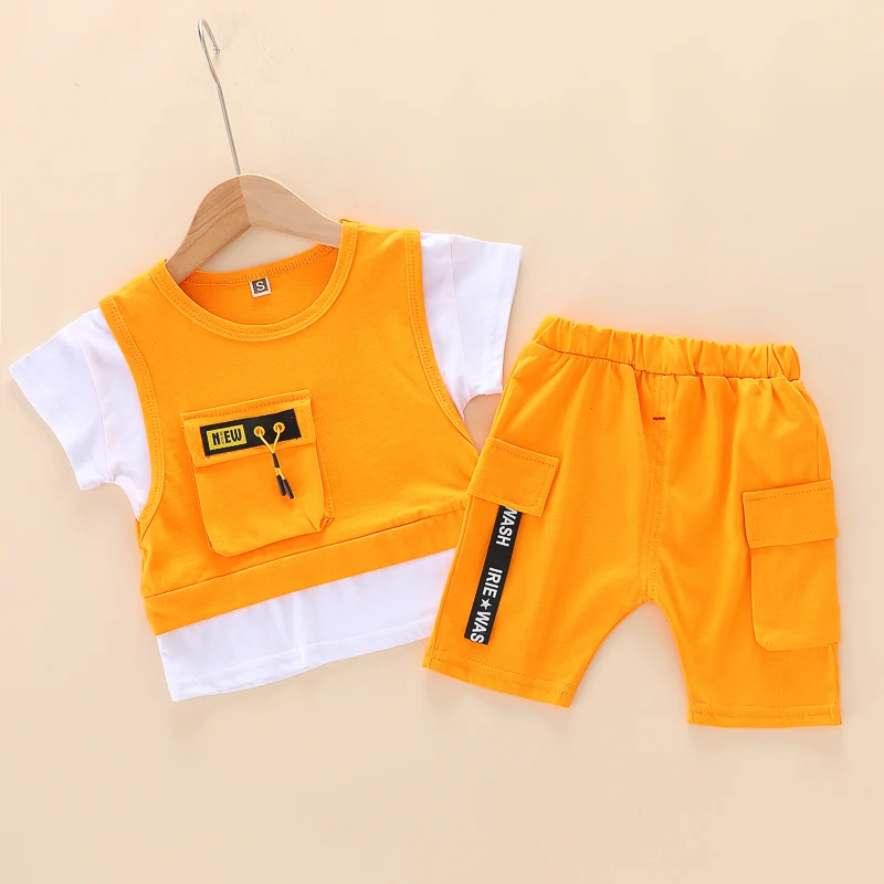 hibobi Summer Children Girls Fashion Clothing Baby Boys Cotton T Shirt Shorts 2Pcs Kid Infant Clothes Toddler Casual Tracksuit absolver clothing sets	