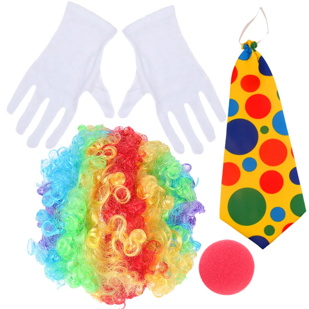 

Clown Costume for Kids Nose Halloween Neck Tie Dreses Party Cosplay Hat Women