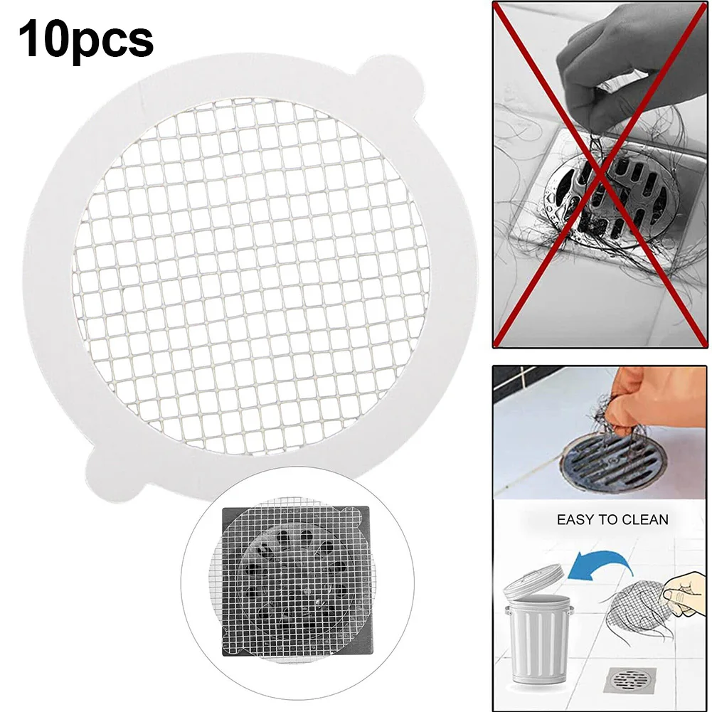 

10Pcs Anti-blocking Filter Screen Disposable Floor Drain Sticker Hair Catcher Drain Stopper Cover Kitchen Bathroom Accessories