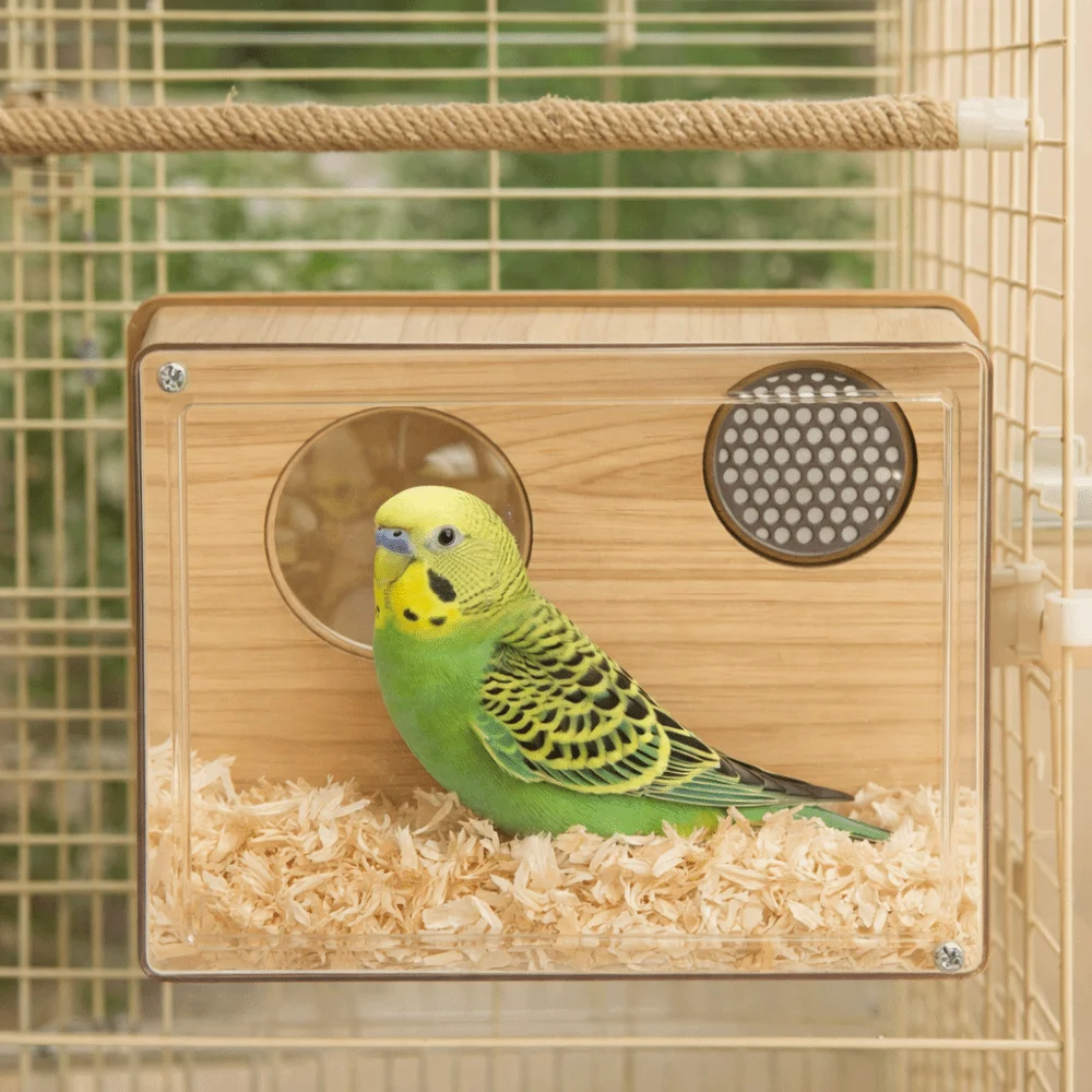 Practical Transparent Parakeet Nesting Box Breathable Visible Bird ...