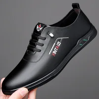 Fashion Casual Soft Leather Shoes for Men Spring Autumn New Designer Solid Color Loafers Male Light Men's Dress Shoes 1