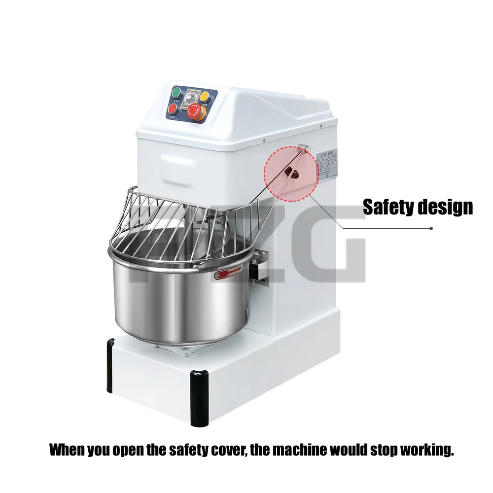 12kg Kneader Pizza Dough Bakery Flour Mixer Machine Spiral Mixer Bread Dough Mixer 3