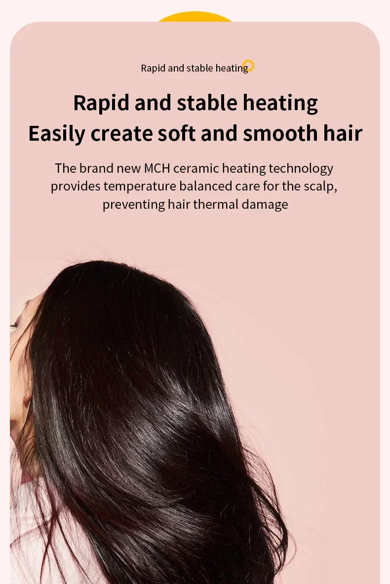 Escova alisadora e modeladora de cabelo profissional com aquecimento ptc_voghion.com
