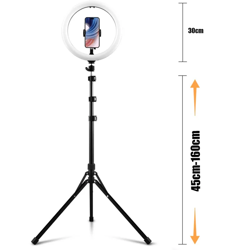 11 inch LED ring light with 43 inch tripod, USB power supply, resin lampshade, perfect for real-time streaming and makeup
