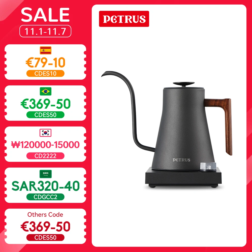 Petrus Smart Electric Pour Over Kettle Temperature Control for Coffee Tea PE3211