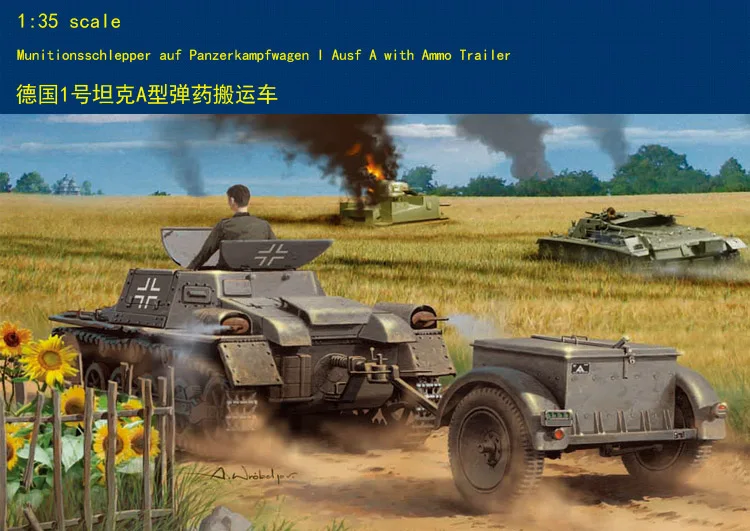 

Hobby Boss #80146 1/35 немецкий Panzerkampfwagen I Ausf A с прицепом Ammo hobbyboss-набор моделей