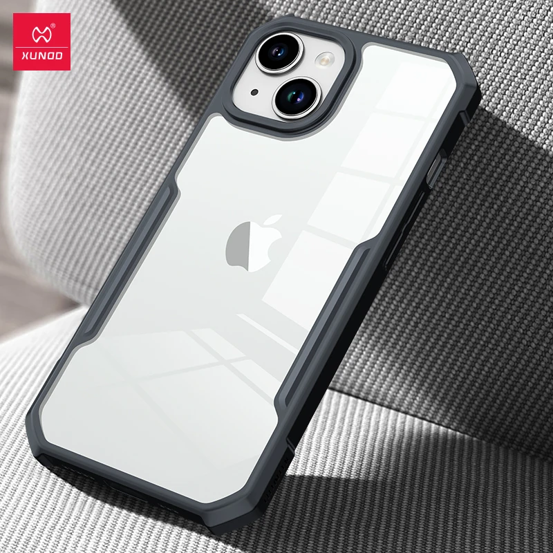 

XUNDD for iPhone 15 Plus + 15 Case Airbag Bumper Shockproof Shell Back Transparent Cover Arcrylic&TPU Thin Case For iPhone 15