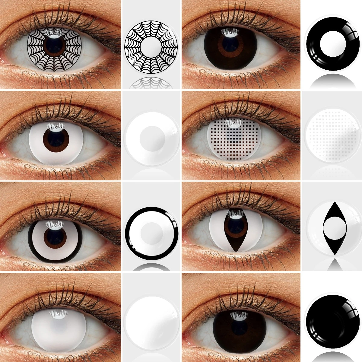 Halloween Contact Lens White Blind Cosplay Contact Lenses Black Blind