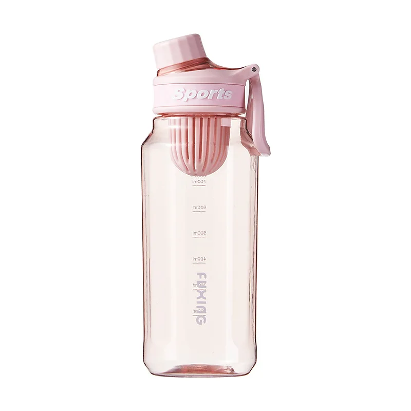 Taşınabilir 750 ml Spor Su Şişesi Kaldırma Kolu ile Ölçekli Marka Sızdırmaz Açık Seyahat Drinkware Spor Su Şişesi