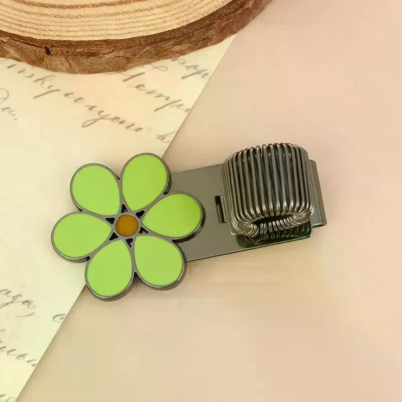꽃 모양 금속 펜 클립, 스프링이 있는 창의적인 스프링 클립, 학생용 노트북 펜 클립, 학교용