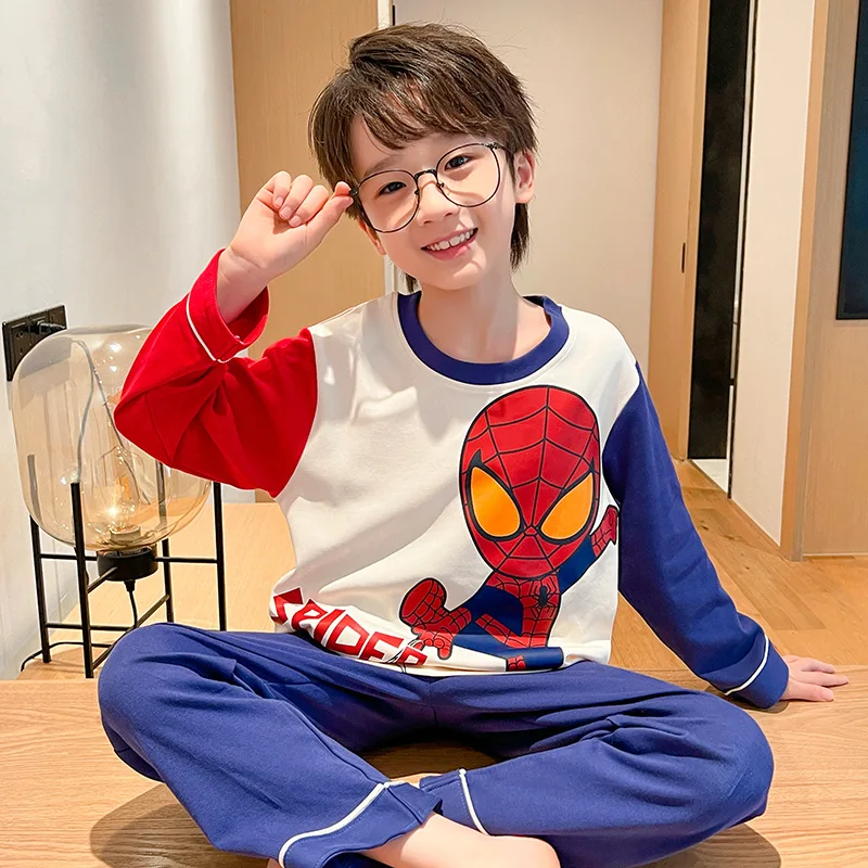 Loungewear Spiderman Boy Children's Pajamas Sets for Children Men's Boy's Pajama Sleepwear Robe Clothing Mother Kids