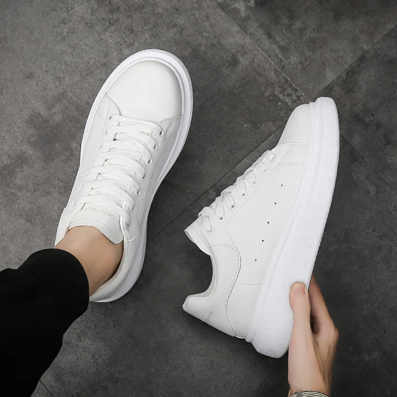 New PU Popular Low Top Tthick Sole Couple\'s Small White Shoes For Men\'s Shoes Casual Sneakers Chaussure Homme Zapatillas Hombre