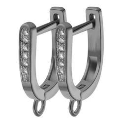 Set of 2 Handmade Earring Fasteners - Creative Ear Wire Hooks and Clasp Locks - 1 Pair - 2 Pieces (Metal Black)
