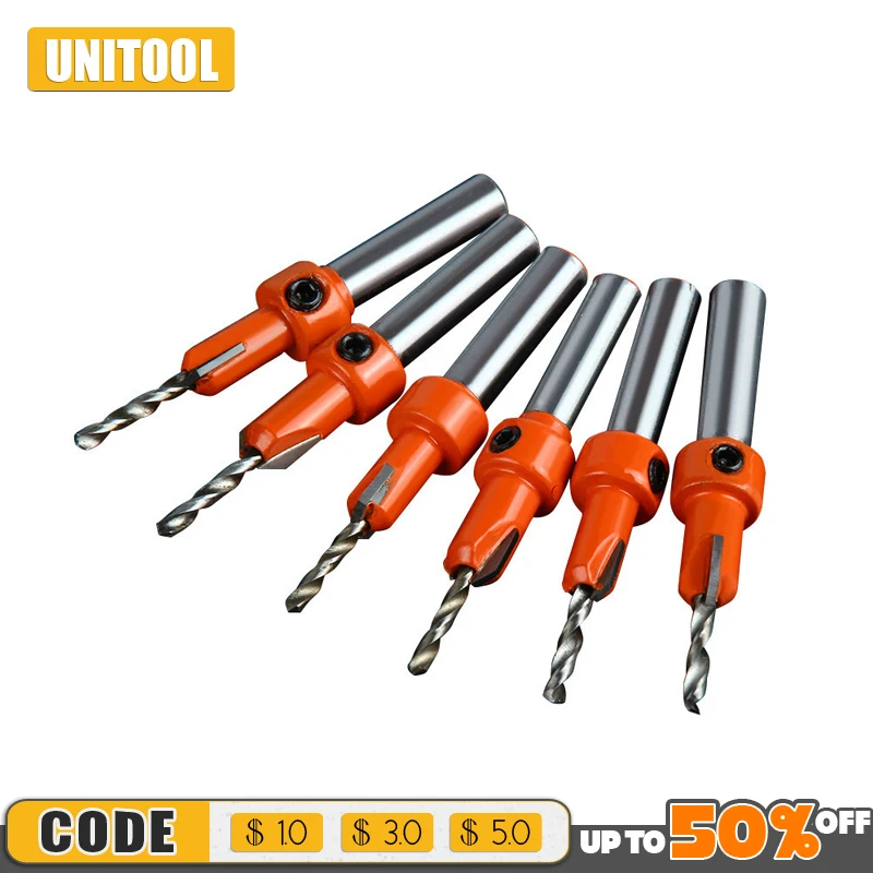 

Realmote HSS Timber Woodworking Ti Countersink Drill Bit Set Screw Cutter For Metal Wood Alloy Counterbore Drilling Tool