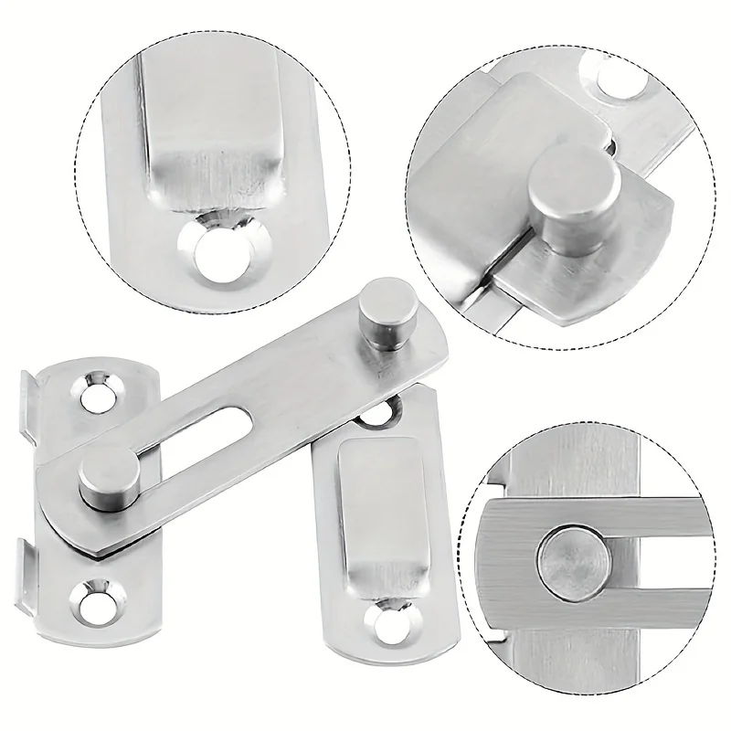 2 Sets of Door Latch Locks, 90 Degree Rotating Anti-theft Locks, Household Pet Locks, Sliding Door Locks with Anti-theft Pins