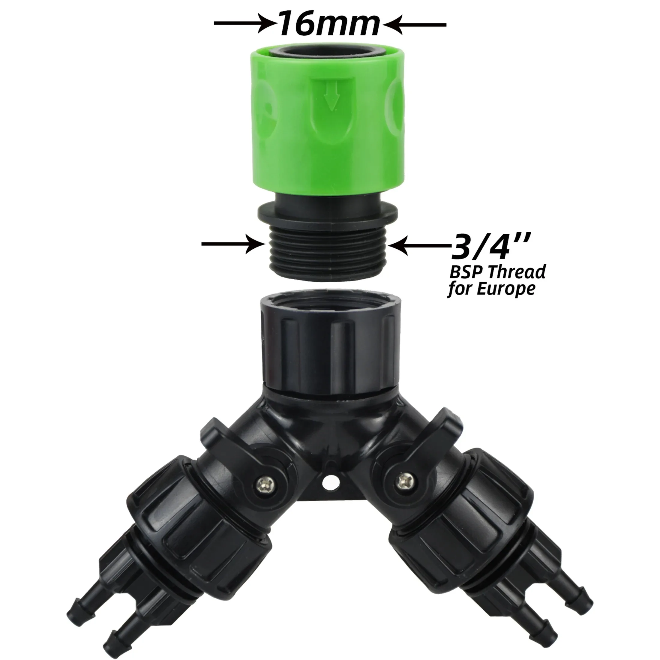 KESLA Drip Irrigation Tap Adapter 4-Way Splitter for Garden 1/4'' Hose Automatic Watering System Kit Bonsai Pot Plant Greenhouse