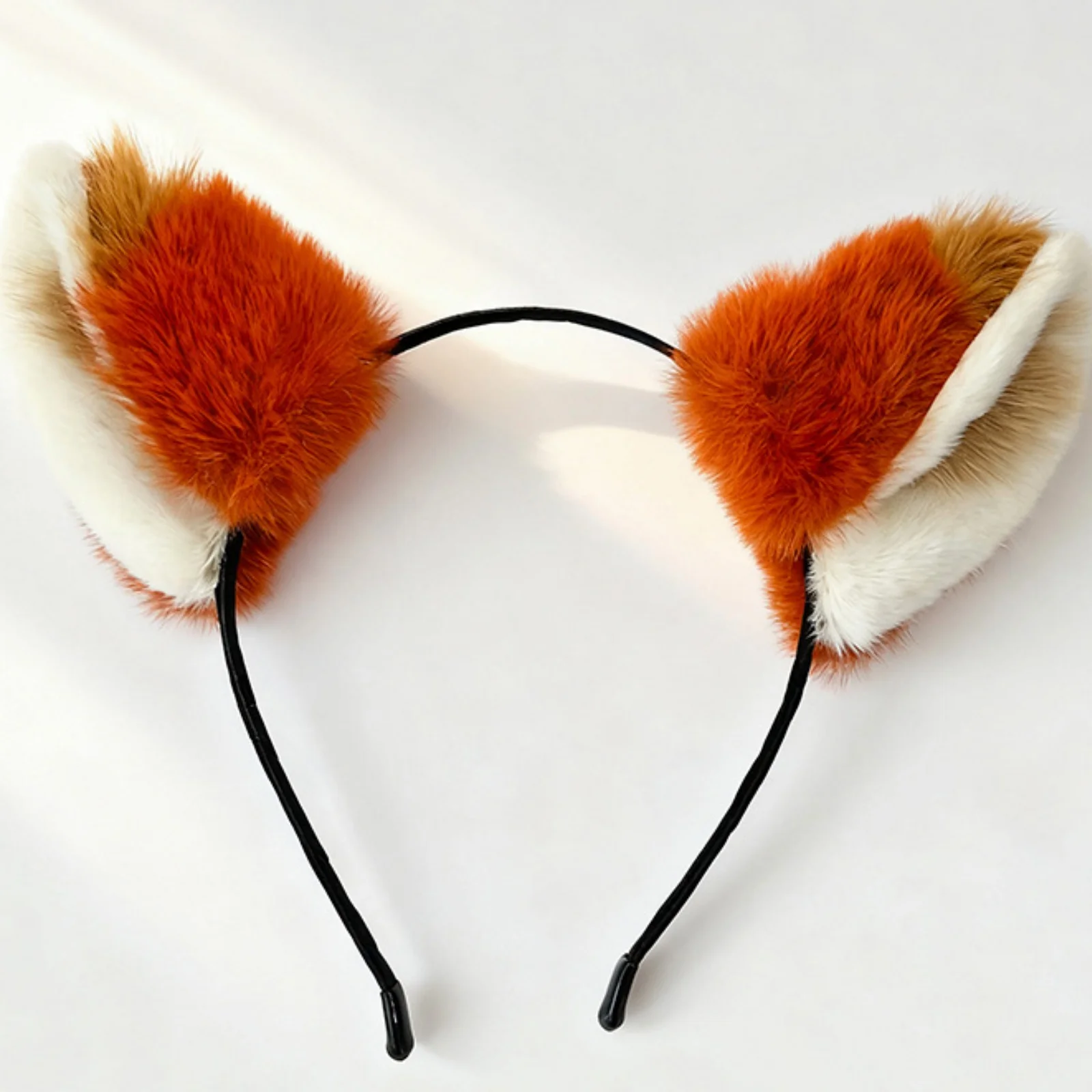 1PC Fox Ear Plush Headband, Orange White Fuzzy Animal Hair Hoop, Cute Daily Hair Accessories, Stylish Party Hair Decor