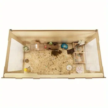 Large Wooden Hamster Cage,Habitat Shelter W/Acrylic Board,Flip Top 4