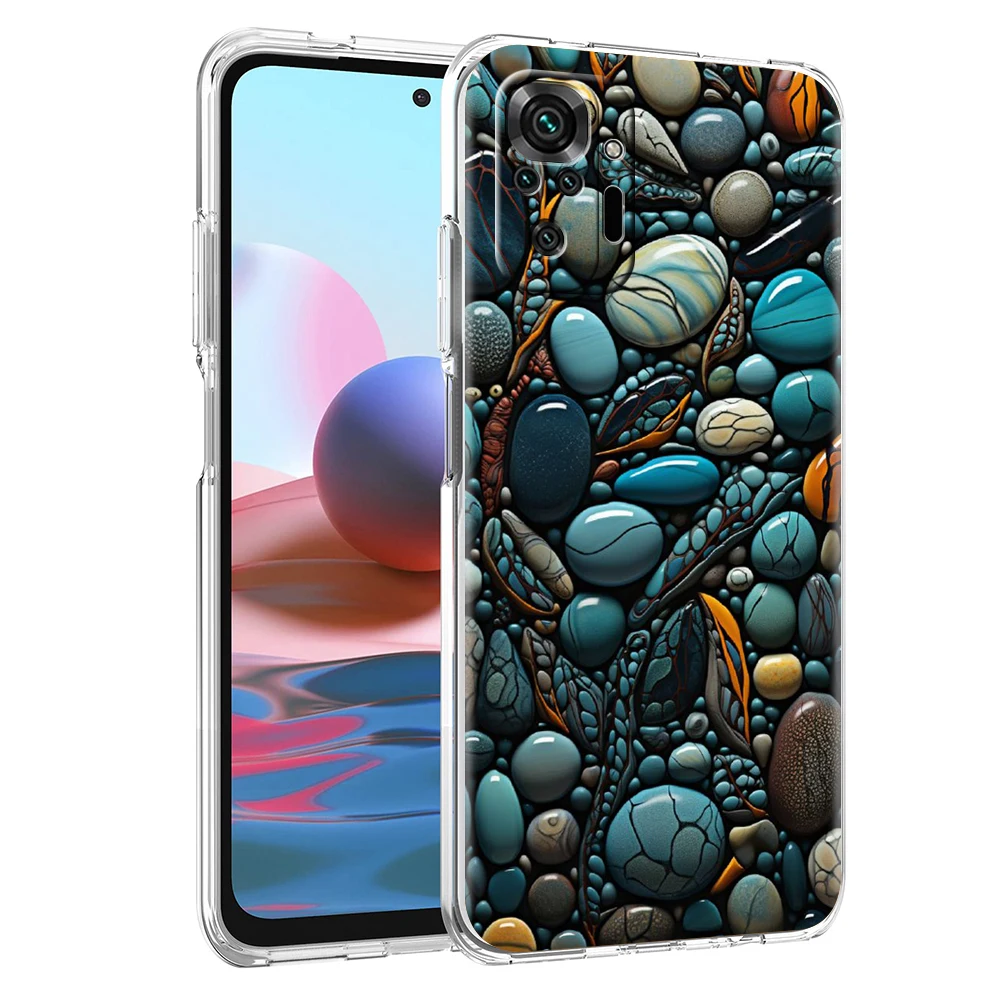 Schöne Stein Telefon hülle Abdeckung für Redmi Note 10 11 11t 7 8 8t 9 k40 Gaming 9a 9c Pro plus transparente Soft shell Capas Taschen – Detail 6