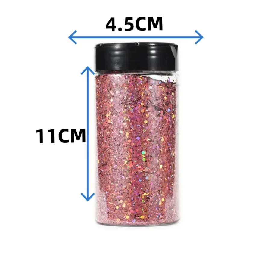 Nail Glitter Nail Decoration Nail Decorations 1Bottle 80G/2.85OZ Holographic Iridescent Nail Glitter 1/128"(0.2MM) Fine Glitter for Painting DIY Nail Decoration